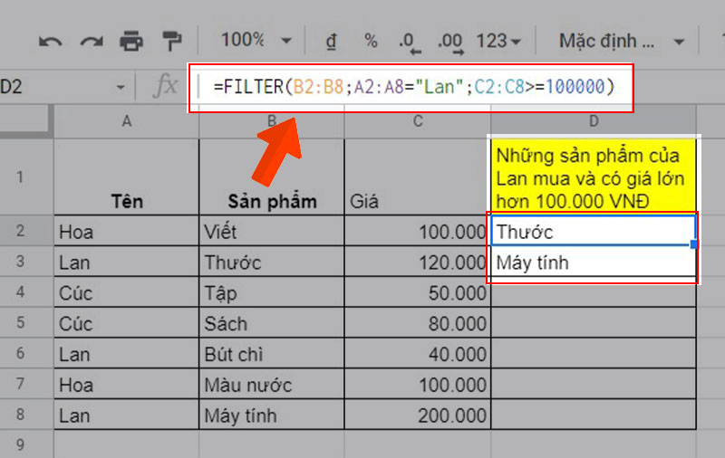 [Video] Cách sử dụng hàm FILTER trong Google Sheet lọc dữ liệu